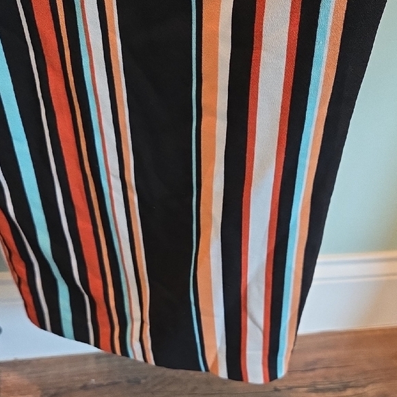 Emma & Michele Black Halter Jumpsuit w/ Striped Wide Leg Pants Size L - Picture 6 of 12